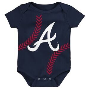 Newborn & Infant Atlanta Braves Navy Running Home Bodysuit mlb outerstuff 3-6 m